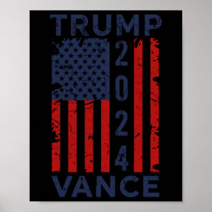 Trump Vance 2024 US Flagga - valordförande 2024 Poster