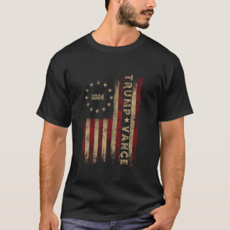Trump Vance 2024 US Flagga Vintage Trump är tillba T Shirt