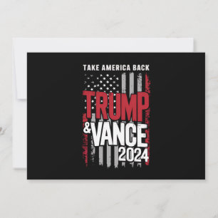 Trump Vance 2024 USA Flagga Ta Amerika Tillbaka Inbjudningar