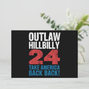 Trump Vance 2024 Utanför Lagen Hillbilly USA Flagg Inbjudningar