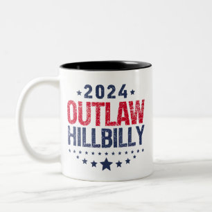 Trump Vance 2024 Utanför Lagen Hillbilly USA-Flagg Två-Tonad Mugg