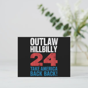 Trump Vance 2024 Utanför Lagen Hillbilly USA-Flagg Vykort