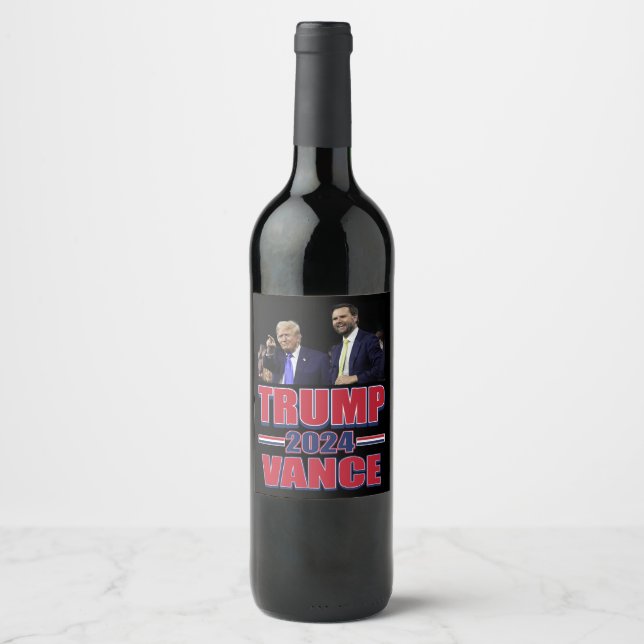Trump Vance 2024 Vinflaska Etikett (Framsida)