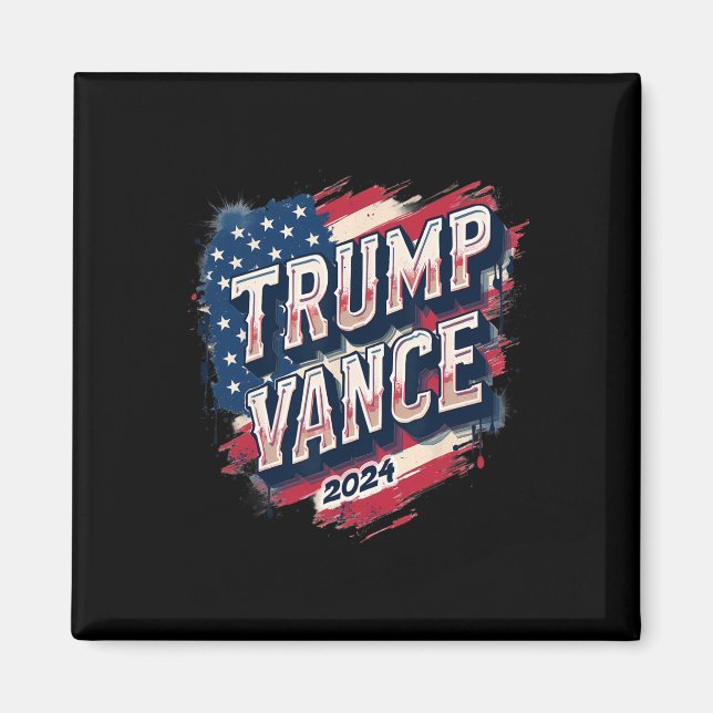 Trump Vance 2025 Retro Rand Trump Jd Vance  Magnet (Framsidan)
