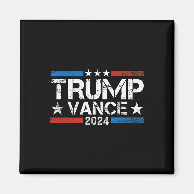Trump Vance 2025 Retro Randig Trump Jd Vance 1  Magnet (Framsidan)