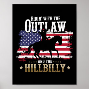 Trump Vance 2025 Ridin' Med Outlaw Hillbilly Poster