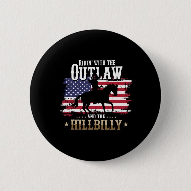 Trump Vance 2025 Ridning Med Outlaw Hillbilly  Knapp (Framsida)