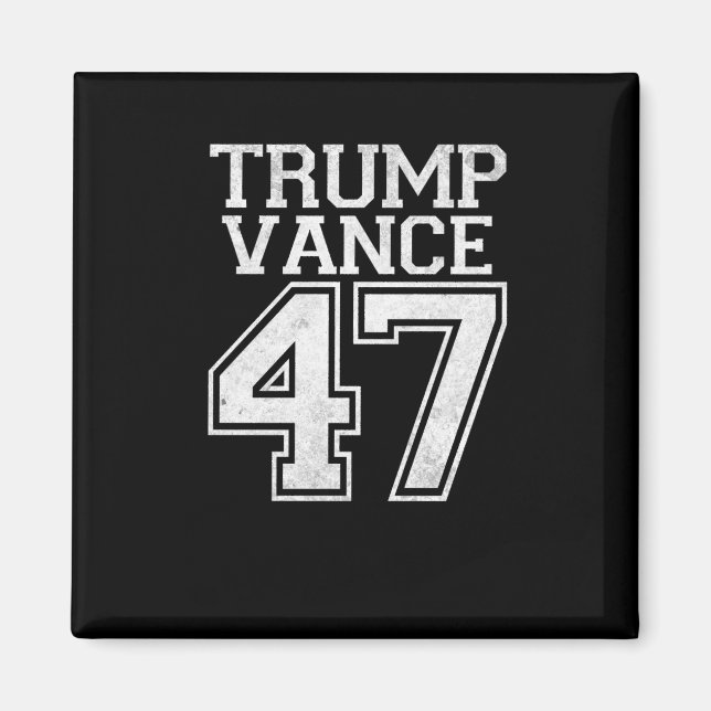 Trump Vance 47:e presidentens Vintage nummer Magnet (Framsidan)
