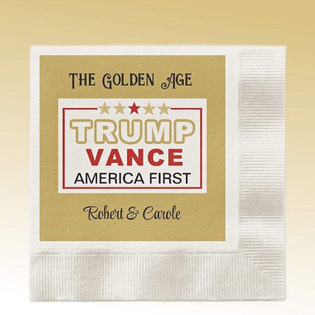 Trump Vance America First Party Cocktail Napkins Pappersservett (Skapare uppladdad)
