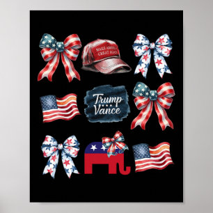 Trump Vance Bow Coquette Rösta Presidentiell 2024 Poster