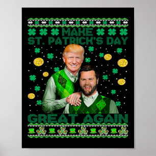 Trump Vance Bröder Rolig St Patrick's Day ful ugly Poster