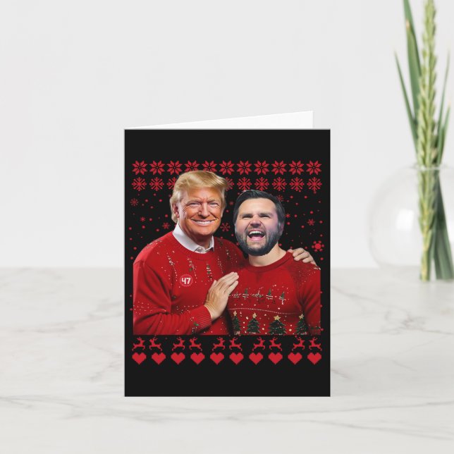 Trump Vance Brothers Funny Red Ugly jul Julafton Kort (Framsida)