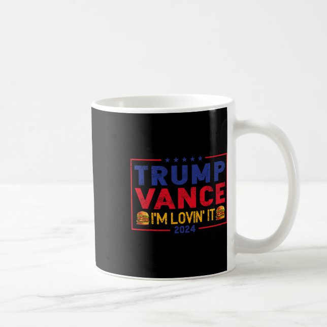 Trump Vance I'm Lovin' It Hamburgare 2025  Kaffemugg (Höger)
