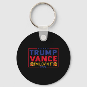 Trump Vance I'm Lovin' It Hamburger 2025 Nyckelring