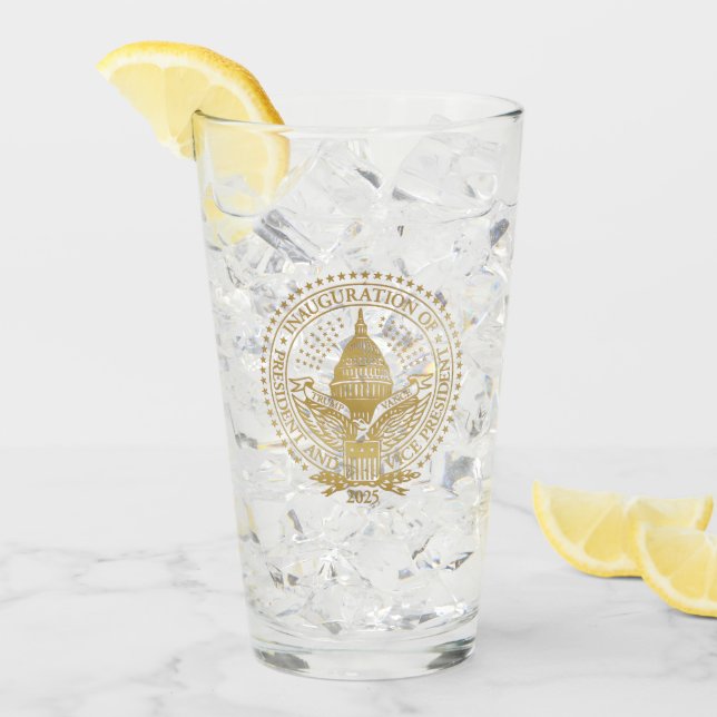 Trump Vance Inaugural Logotyp Inauguration Day 202 Glaskopp (Framsida Ice)