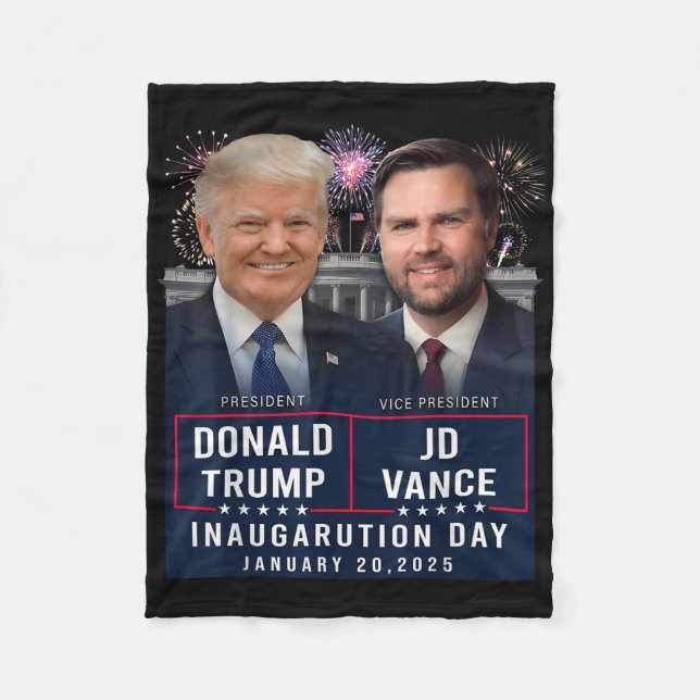 Trump Vance Inauguration Day 2025 Donald Trump Jd Fleecefilt (Framsidan)