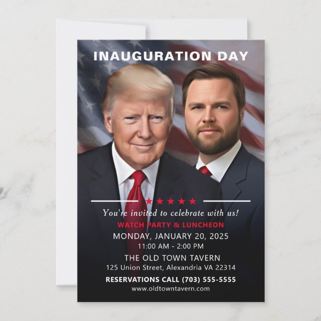 Trump Vance Inauguration Day Watch Party Inbjudningar (Framsida)