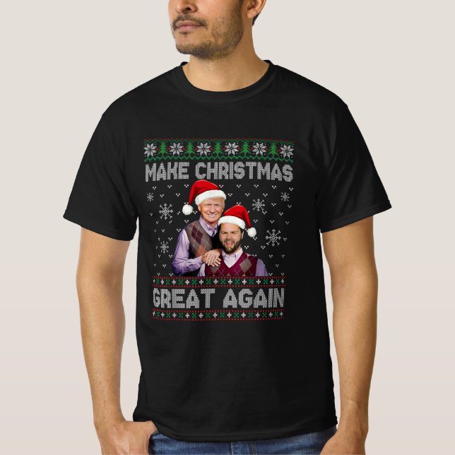 Trump Vance Julafton gör jul Underbar igen T Shirt (Framsida)