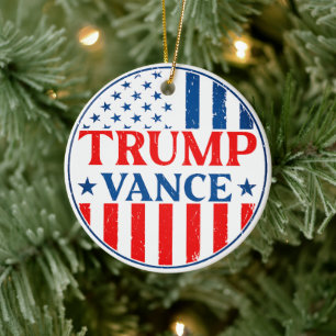 Trump Vance Julgransprydnad Keramik