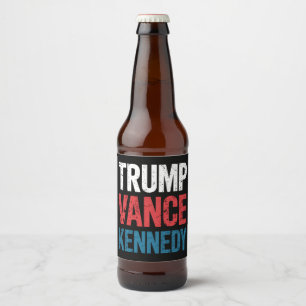 Trump Vance Kennedy 2024 års val Ölflaska Etikett