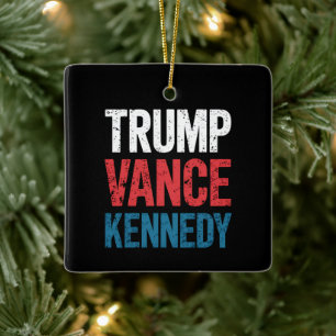 Trump Vance Kennedy 2024 Val Julgransprydnad Keramik