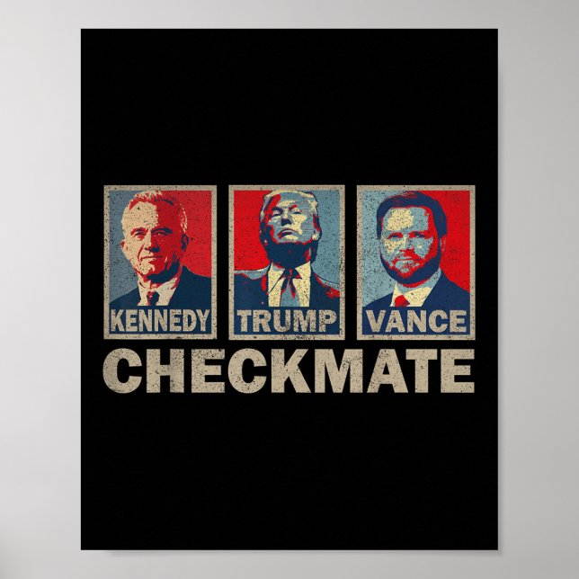 Trump Vance Kennedy Checkmate 2024 Valrepubl Poster (Framsidan)