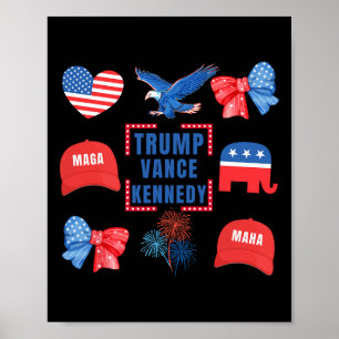 Trump Vance Kennedy Coquette Bow Rösta Presidentie Poster