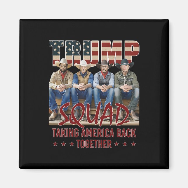 Trump Vance Kennedy Elon Squad tar Amerika tillbak Magnet (Framsidan)