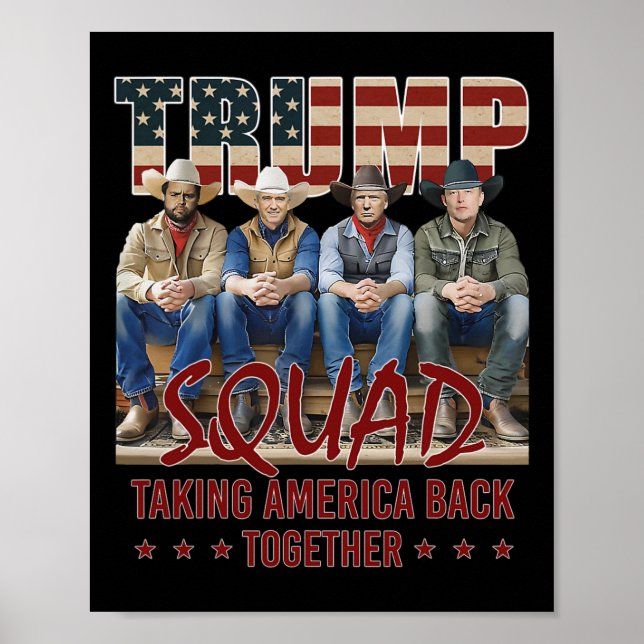 Trump Vance Kennedy Elon Squad tar Amerika tillbak Poster (Framsidan)
