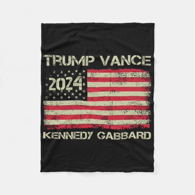 Trump Vance Kennedy Gabbyrd Schackmatt Ta Amerika Fleecefilt (Framsidan)