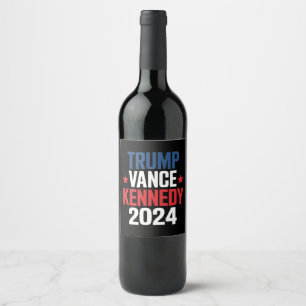 Trump Vance Kennedy President 2024 Val Vinflaska Etikett