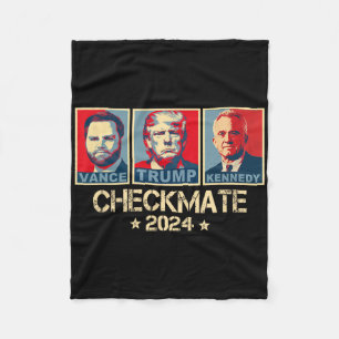 Trump Vance Kennedy Schackmatt 2025 Val Republikan Fleecefilt