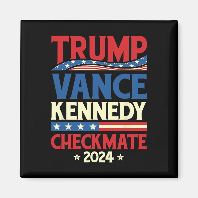 Trump Vance Kennedy Schackmatt 2025 Val Republikan Magnet (Framsidan)