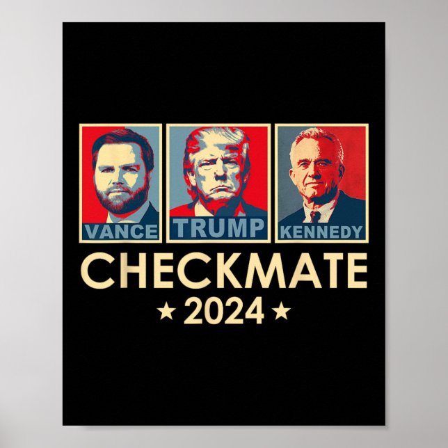 Trump Vance Kennedy Schackmatt 2025 Val Republikan Poster (Framsidan)