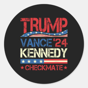 Trump Vance Kennedy Schackmatt 2025 Val Republikan Runt Klistermärke