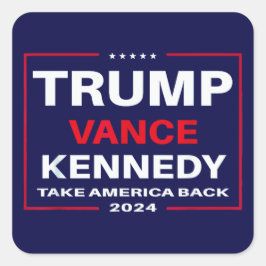 Trump Vance Kennedy tar Amerika tillbaka blått Fyrkantigt Klistermärke