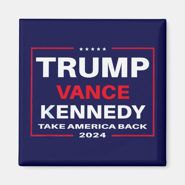 Trump Vance Kennedy tar Amerika tillbaka blått Magnet (Framsidan)