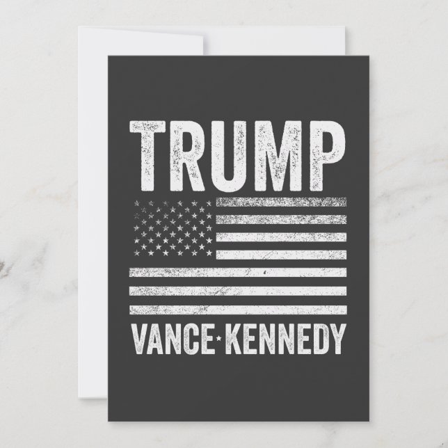 Trump Vance Kennedy Val 2024 American Flagga Julkort (Framsida)