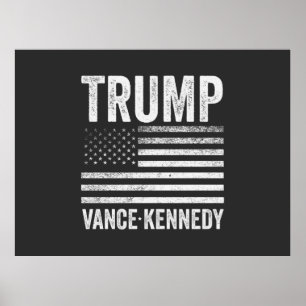 Trump Vance Kennedy Val 2024 American Flagga Poster