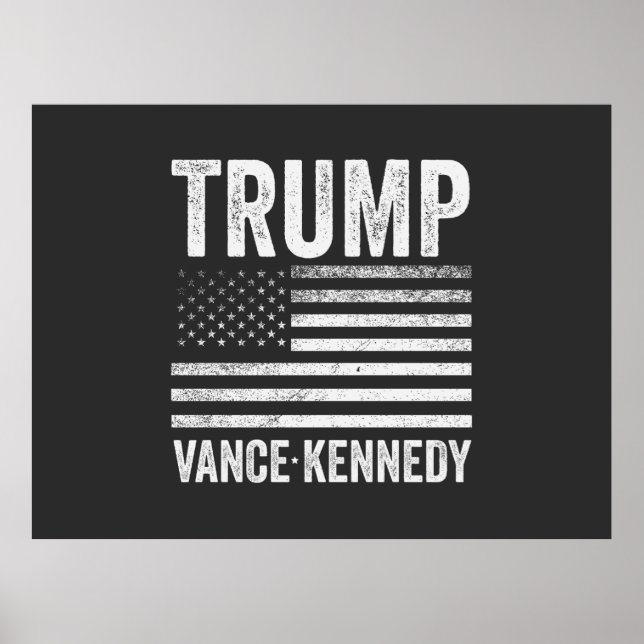Trump Vance Kennedy Val 2024 American Flagga Poster (Framsidan)