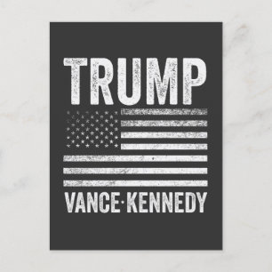 Trump Vance Kennedy Val 2024 American Flagga Vykort