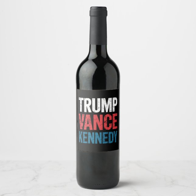 Trump Vance Kennedy valet 2024 Vinflaska Etikett (Framsida)
