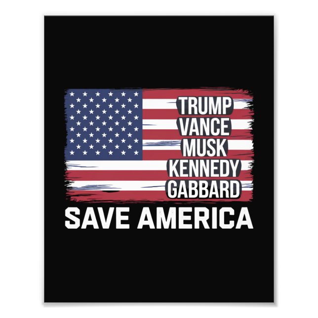 Trump Vance Musk Kennedy Gabbard 2024 Spara Americ Fototryck (Framsidan)