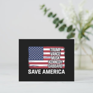 Trump Vance Musk Kennedy Gabbard 2024 Spara Americ Vykort