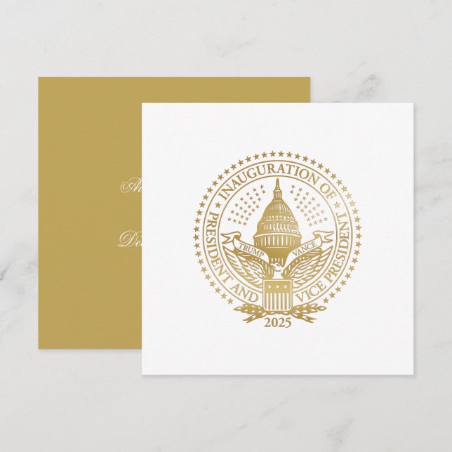Trump Vance President Inaugural Logotyp Inaugurati Inbjudningar (Fram/baksida)