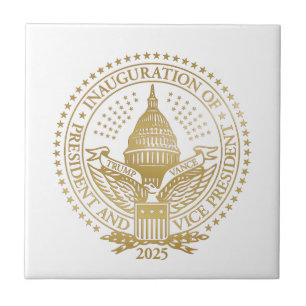 Trump Vance President Inaugural Logotyp Inaugurati Kakelplatta
