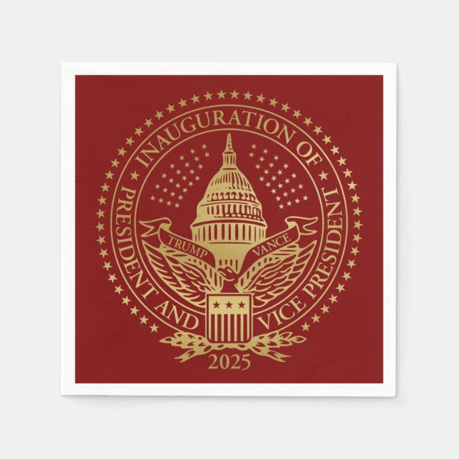 Trump Vance President Inaugural Logotyp Inaugurati Pappersservett (Framsidan)