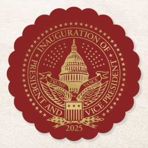 Trump Vance President Inaugural Logotyp Inaugurati Underlägg Papper