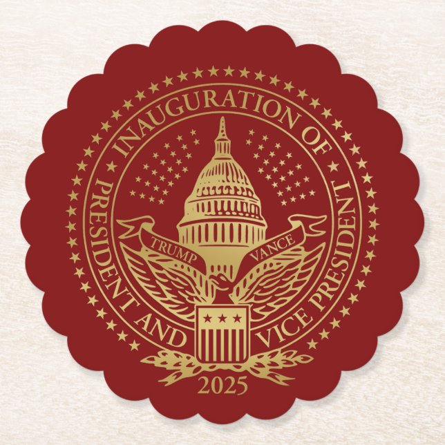 Trump Vance President Inaugural Logotyp Inaugurati Underlägg Papper (Framsida)