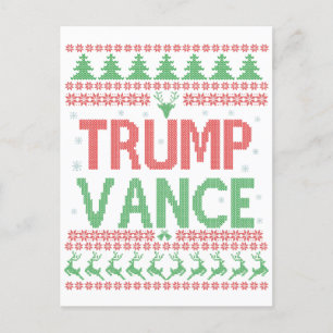 Trump Vance Republican Ugly jul Sweater Julafton Vykort